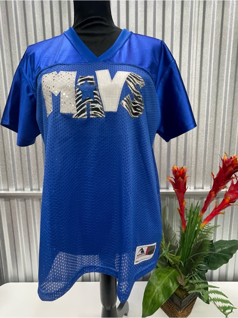 MAVS Blue Mesh Jersey Custom Dallas Basketball Fan Shirt Sequin Zebra